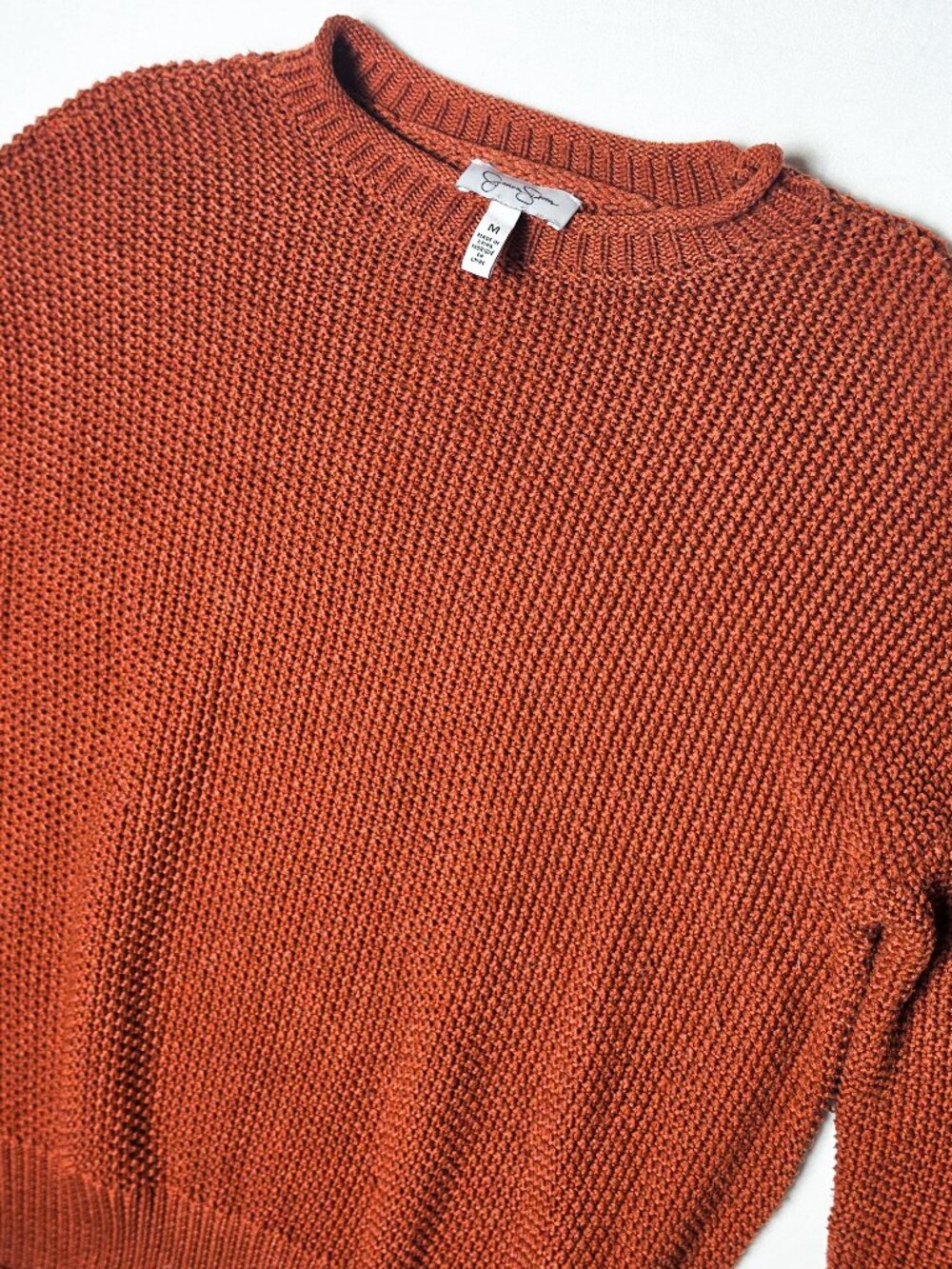 Medium Jessica Simpson Roll Neck Knit Sweater Rust Oramge terracotta pullover